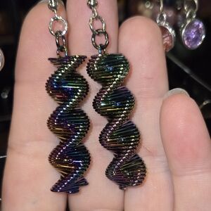 Iridescent Spiral Earrings